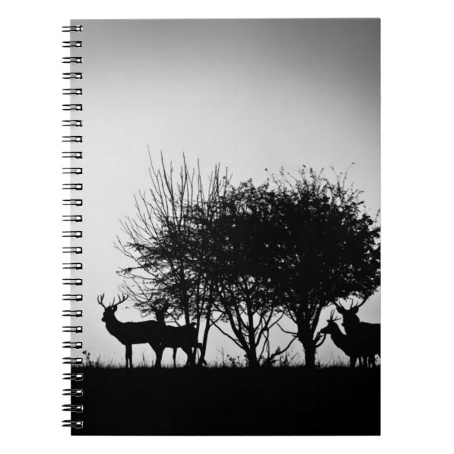 An image of some deer in the morning mist notebook (Front)