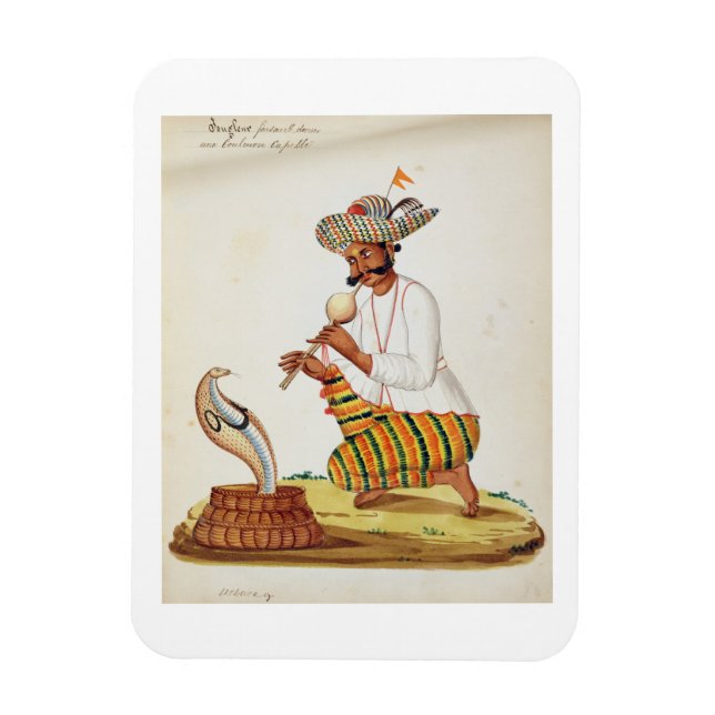An Indian Snake Charmer with a Cobra, from a Frenc Magnet (Vertical)