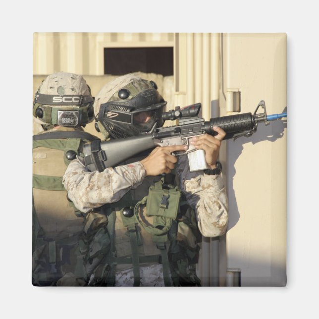 An infantry scout aims his weapon magnet (Front)