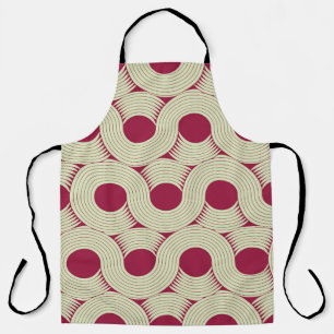 an infinite moebius stripe seamless tile, in red a apron