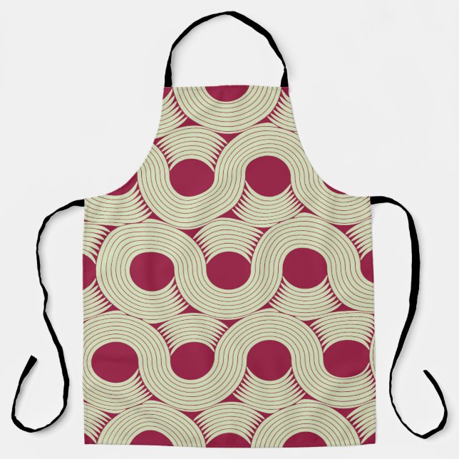 an infinite moebius stripe seamless tile, in red a apron (Front)