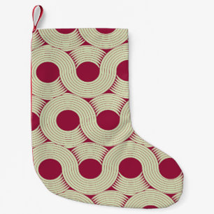 an infinite moebius stripe seamless tile, in red a small christmas stocking