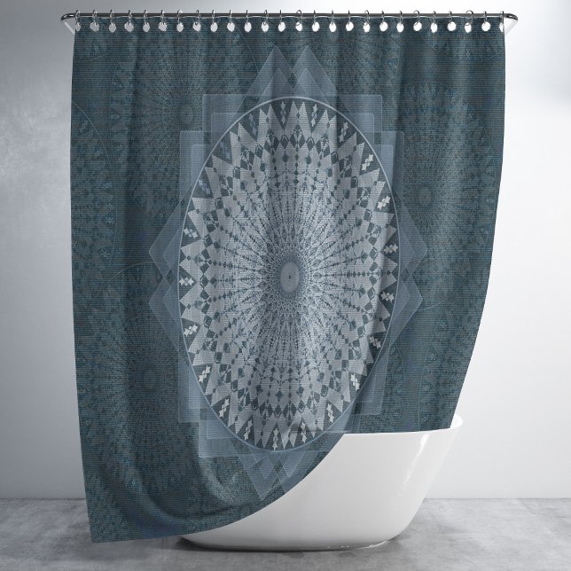 An initiation of the mass blue circle shower curtain (Creator Uploaded)