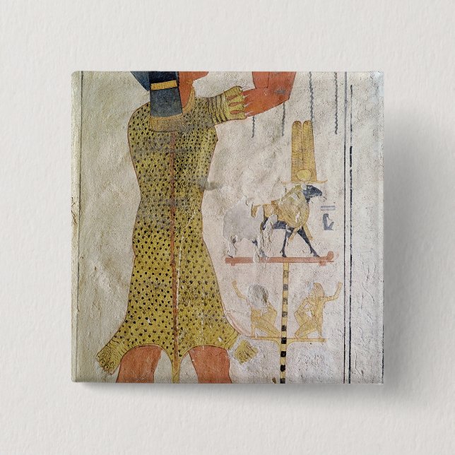 An Inmutef priest making an offering 15 Cm Square Badge (Front)