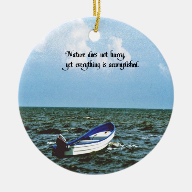 An inspirational message ceramic tree decoration (Front)
