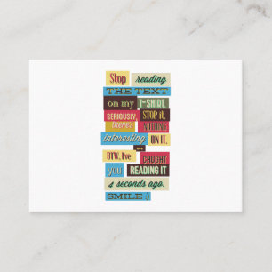 An inspiring message business card