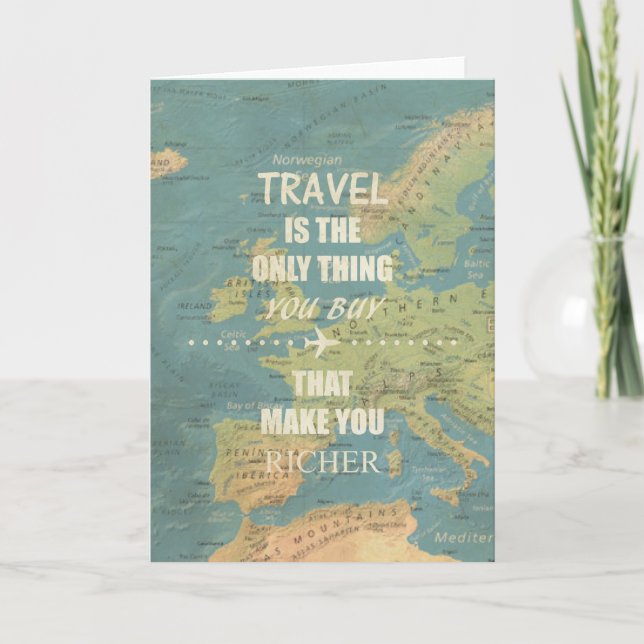An inspiring travel quotes card (Front)