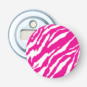 An intricate floral pattern in pink and white, art bottle opener
