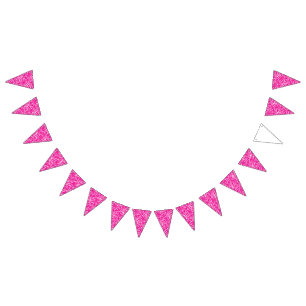 An intricate floral pattern in pink and white, art bunting