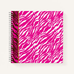 An intricate floral pattern in pink and white, art notebook