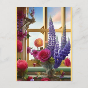 An intriguing colourful floral Bouquet  Postcard