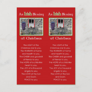 An Irish Blessing at Christmas Bookmark Holiday Postcard
