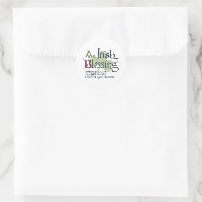 An Irish Blessing Classic Round Sticker (Bag)