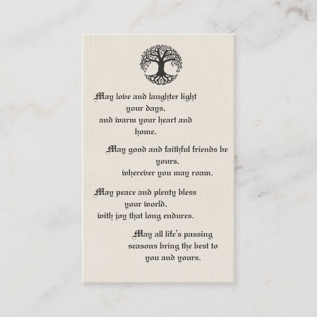 An Irish Blessing Favour Card With Monogram (Front)