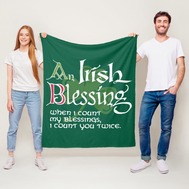 An Irish Blessing Fleece Blanket (In Situ)