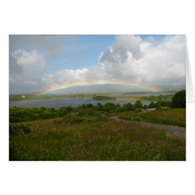 An Irish Blessing, Rainbow over Lake in Ireland (Front Horizontal)