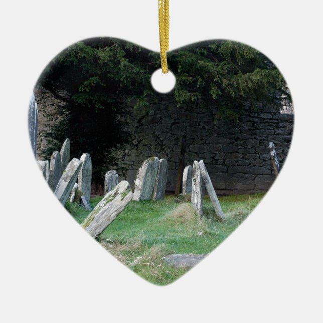 An Irish Grave Yard Ceramic Tree Decoration (Front)