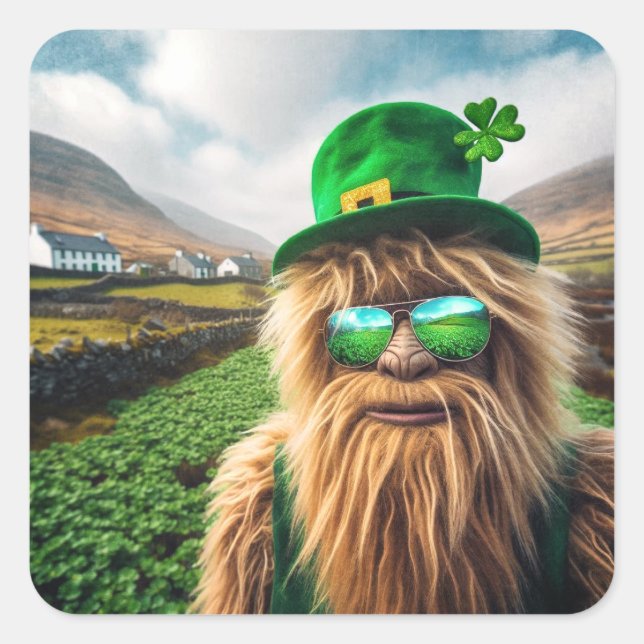 An Irish Sasquatch Square Sticker (Front)
