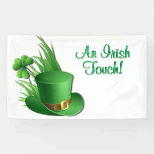 An Irish Touch Leprechaun Clove Hat in Grass Banner