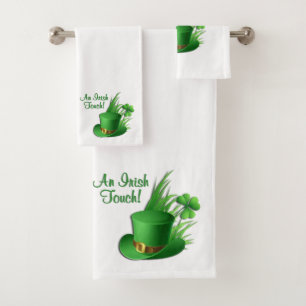 An Irish Touch Leprechaun Clove Hat in Grass Bath Towel Set