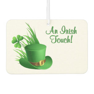 An Irish Touch Leprechaun Clove Hat in Grass Car Air Freshener