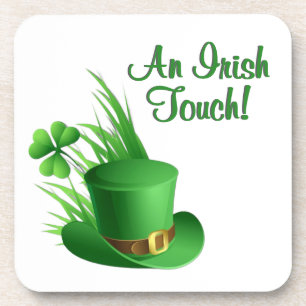 An Irish Touch Leprechaun Clove Hat in Grass Coaster