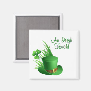 An Irish Touch Leprechaun Clove Hat in Grass Magnet