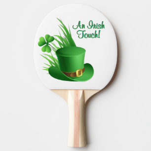 An Irish Touch Leprechaun Clove Hat in Grass Ping Pong Paddle