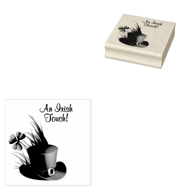 An Irish Touch Leprechaun Clove Hat in Grass Rubber Stamp (Stamped)