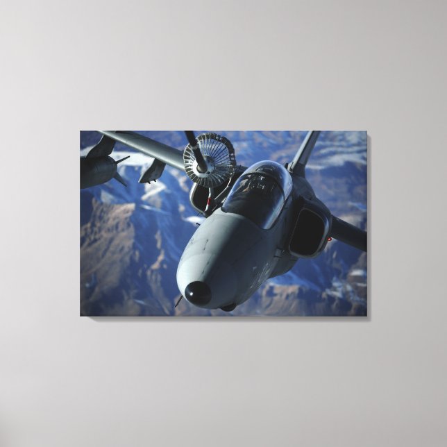 An Italian AMX is refueled by a KC-10A Extender Canvas Print (Front)