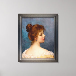 An Italian Beauty by Eugen von Blaas Canvas Print