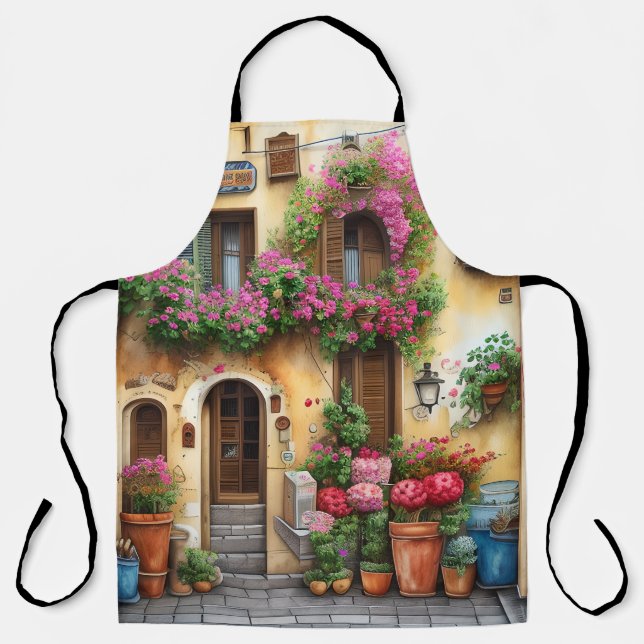 An Italian Street Scene Ephemera Design Series 10 Apron (Front)