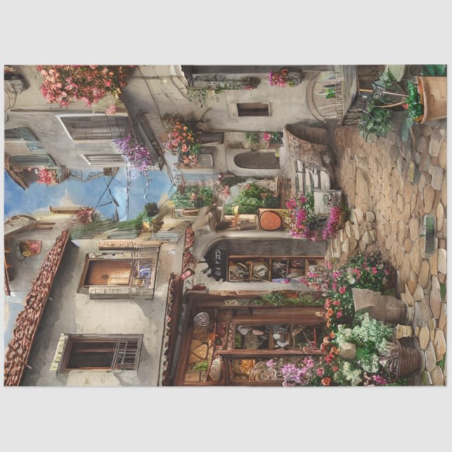 An Italian Street Scene Ephemera Design Series 14 Tissue Paper (Front)