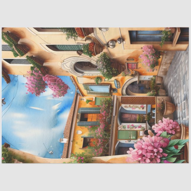 An Italian Street Scene Ephemera Design Series 16 Tissue Paper (Front)