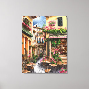 An Italian Street Scene Ephemera Design Series 23 Canvas Print