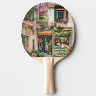 An Italian Street Scene Ephemera Design Series 24 Ping Pong Paddle