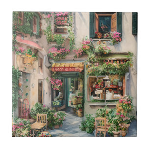 An Italian Street Scene Ephemera Design Series 24 Tile
