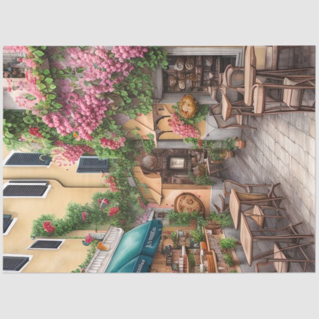 An Italian Street Scene Ephemera Design Series 2 Tissue Paper (Front)