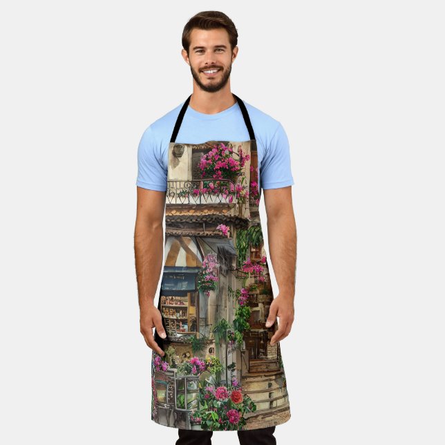 An Italian Street Scene Ephemera Design Series 3 Apron (Worn)