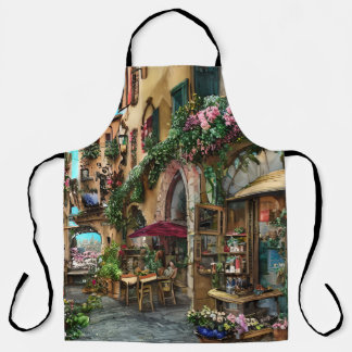 An Italian Street Scene Ephemera Design Series 7 Apron
