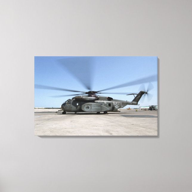 An MH-53E Sea Dragon helicopter Canvas Print (Front)