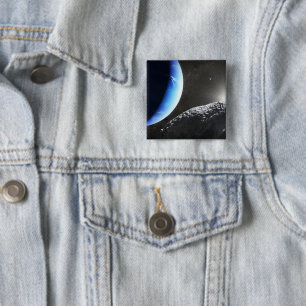 An Neptune's Tiny Moon Hippocamp. 15 Cm Square Badge