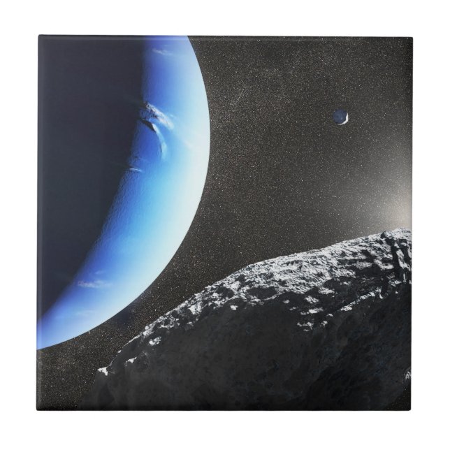 An Neptune's Tiny Moon Hippocamp. Tile (Front)