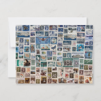 An Ocean of Stamps - Stamp Collection Collage Postcard