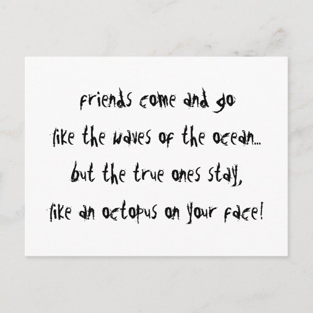 "An Octopus On Your Face" Postcard (Front)