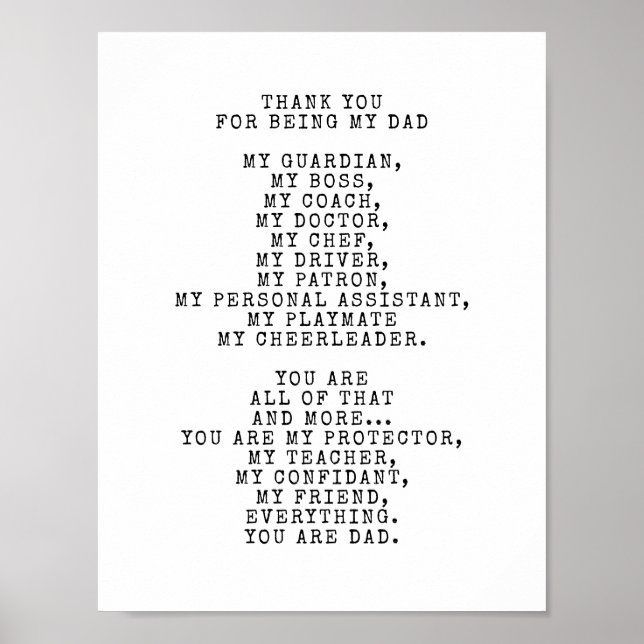 An Ode to Dad | Personalise this Poem Poster (Front)