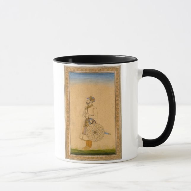 An Officer, standing, with sword and shield, from Mug (Right)
