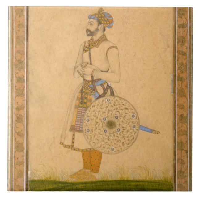 An Officer, standing, with sword and shield, from Tile (Front)