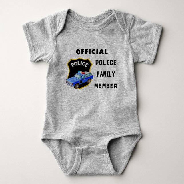 An Official Police Family   Baby Bodysuit (Front)
