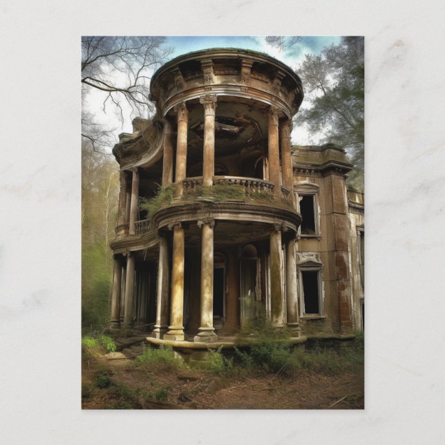 An Old Abandoned Rural House Postcard (Front)